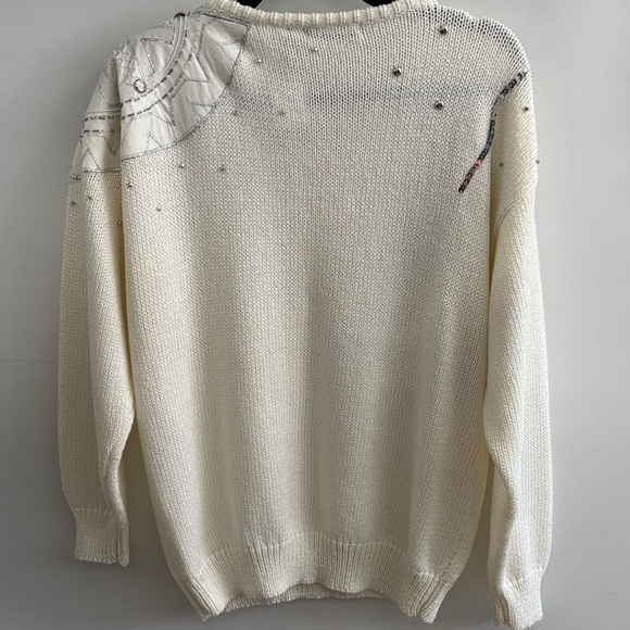 Chic Embellished Cream RINO ROSSI Sweater - Picture 2 of 8